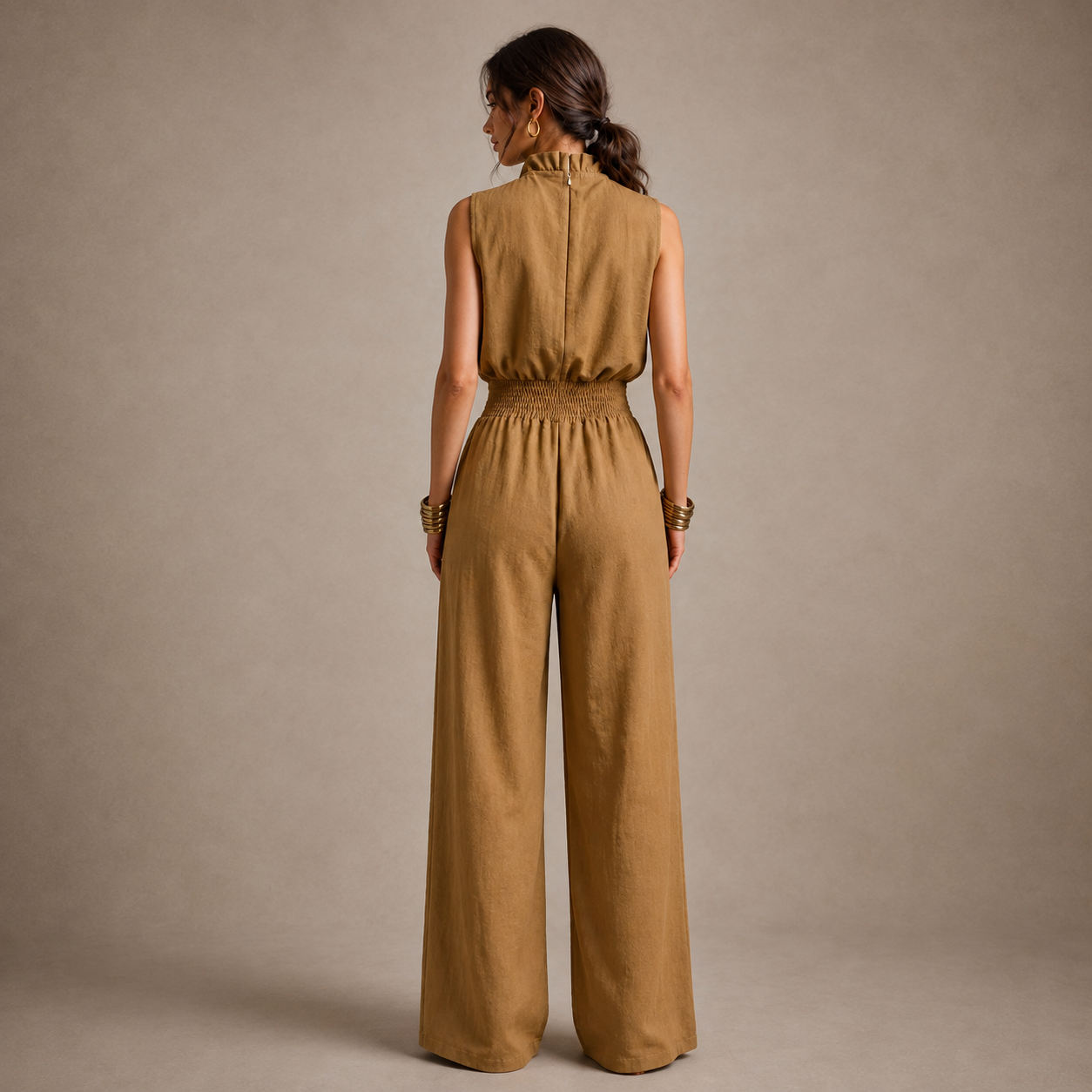 Riviera | Enterizo Caqui con Cuello Alto