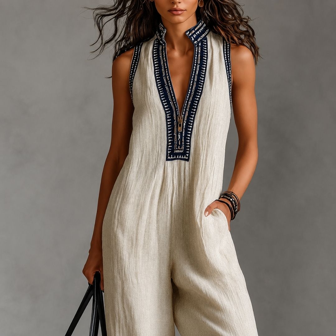 Riviera | Enterizo Elegante sin Mangas con Cuello Alto