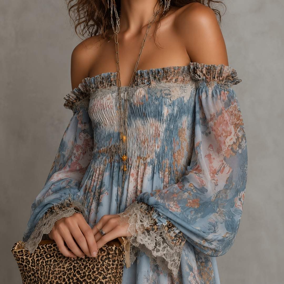 Riviera | Vestido Corto Romántico con Estampado Floral