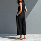 Riviera | Enterizo Negro Elegante con Botones y Corte Fluido